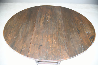 Rustic Oak Drop Leaf Dining Table