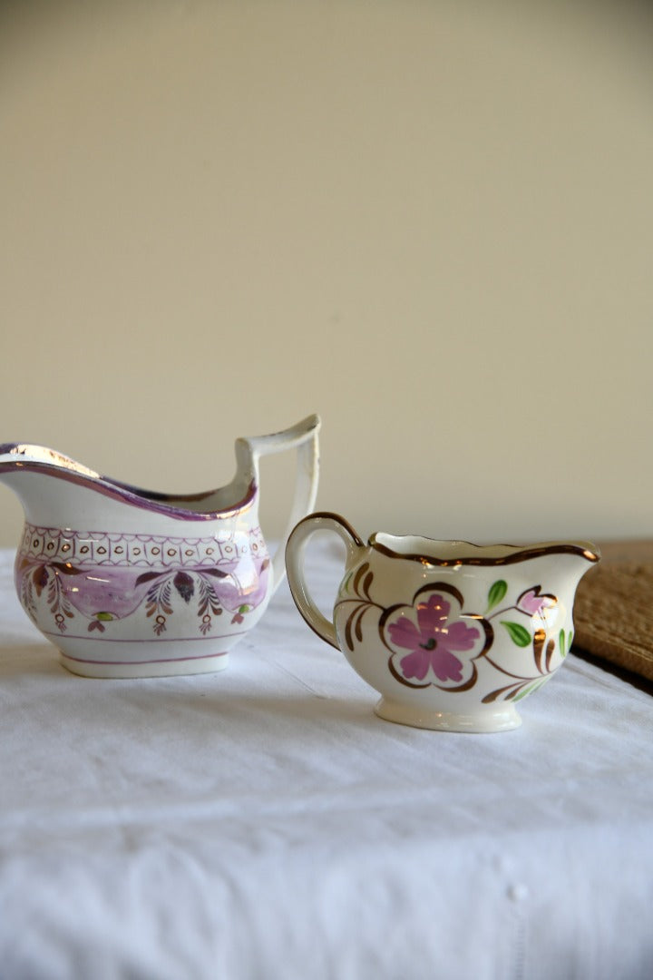 2 x Vintage Floral Jugs