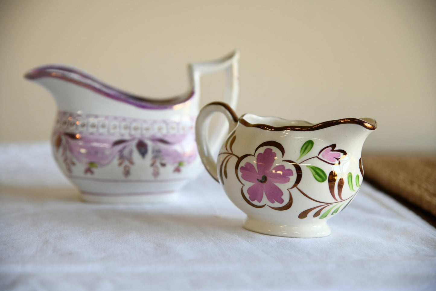 2 x Vintage Floral Jugs