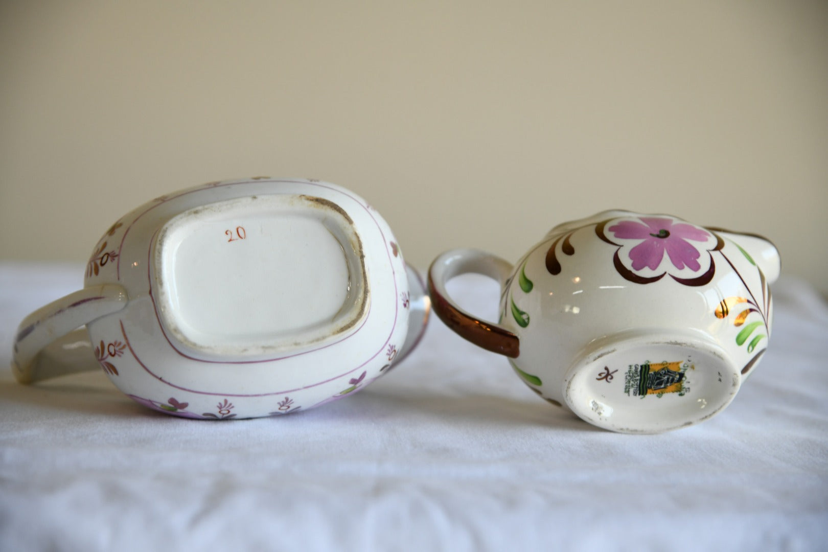 2 x Vintage Floral Jugs