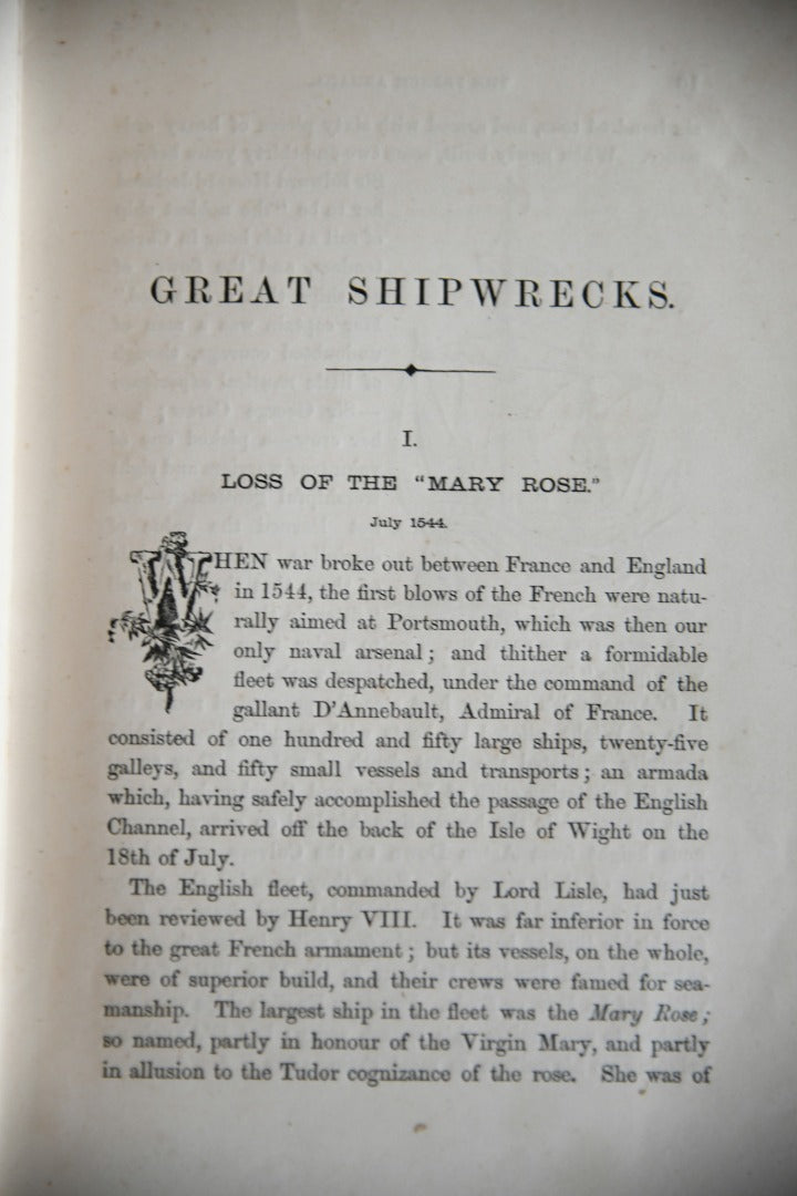 Great Shipwrecks - A Record of Disasters at Sea Book