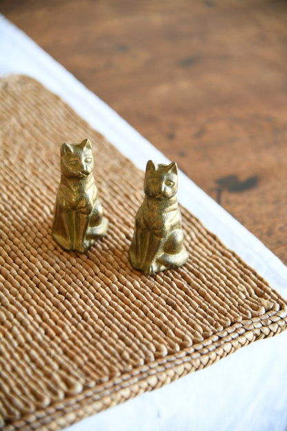 Pair of Kitsch Brass Cats