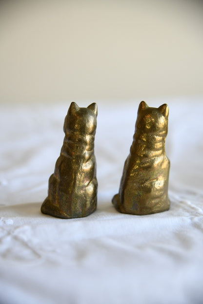 Pair of Kitsch Brass Cats