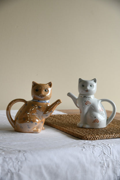 2 x Chinese Cat Teapots