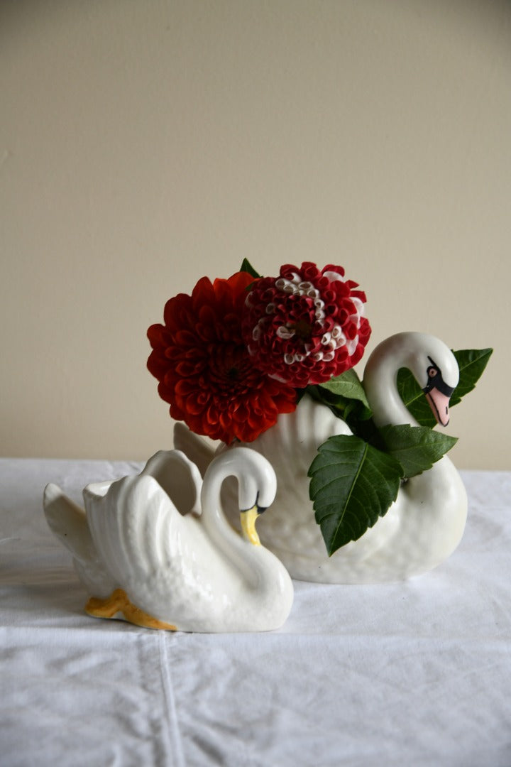 2 Swan Flower Posy Basket