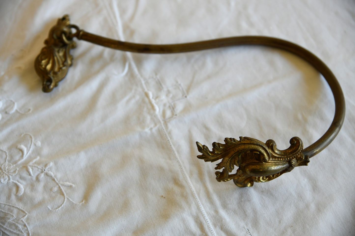 Single Vintage Gilt Metal Curtain Tie Back