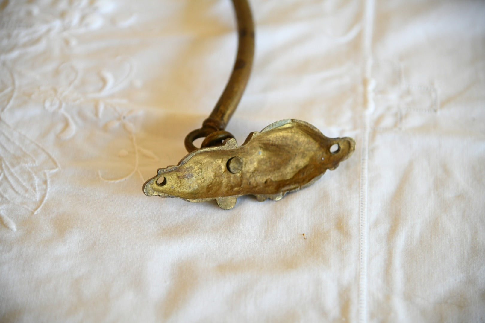 Single Vintage Gilt Metal Curtain Tie Back