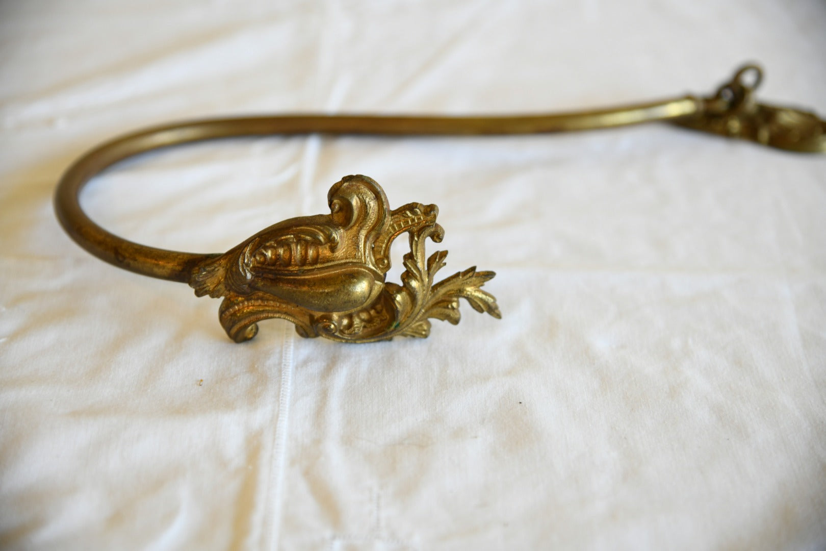 Single Vintage Gilt Metal Curtain Tie Back