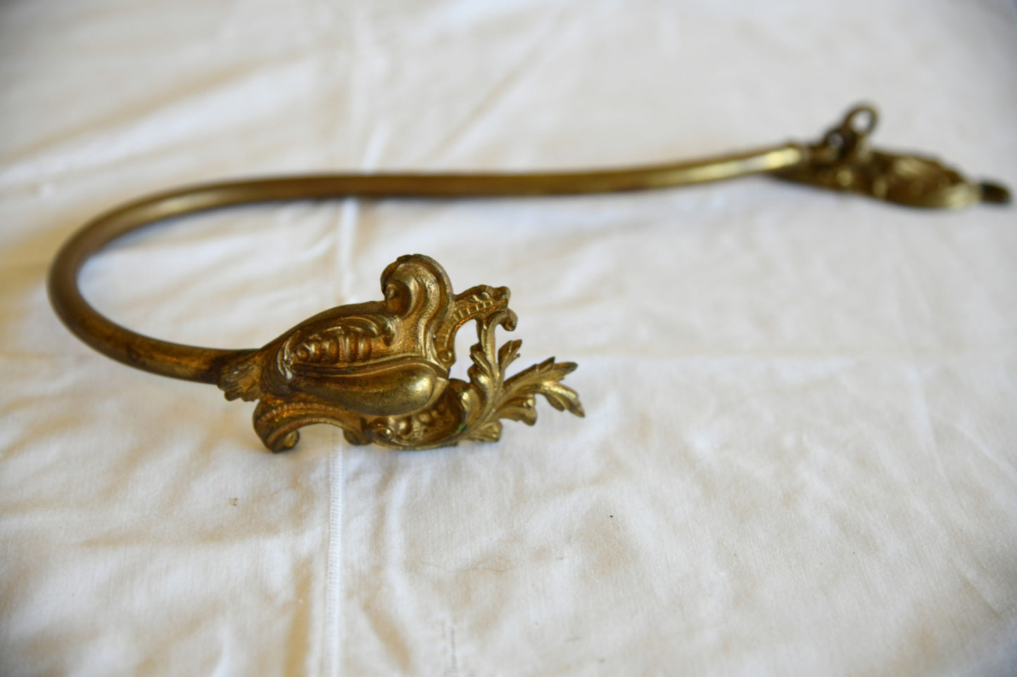 Single Vintage Gilt Metal Curtain Tie Back