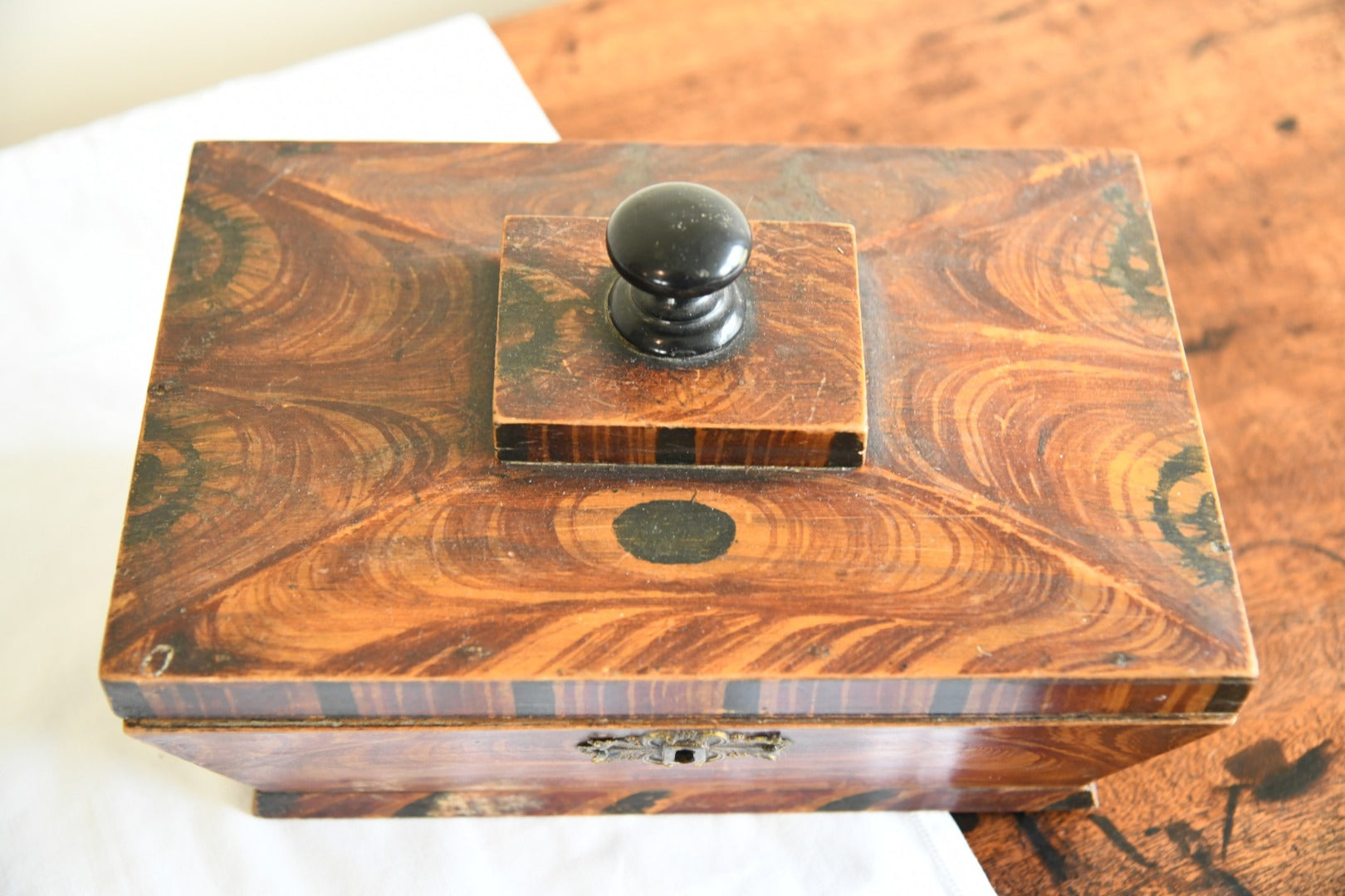 Stained Pine Sarcophagus Work Box