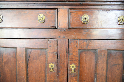 Antique Rustic English Country Kitchen Georgian Oak Dresser