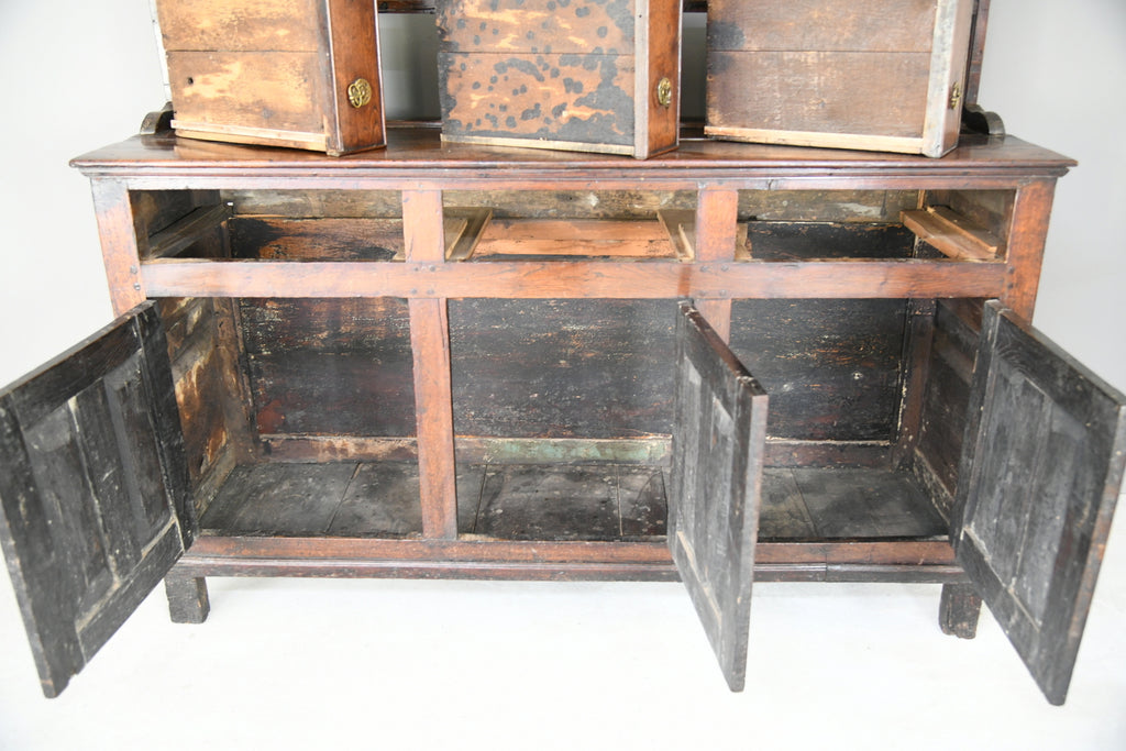 Antique Rustic English Country Kitchen Georgian Oak Dresser