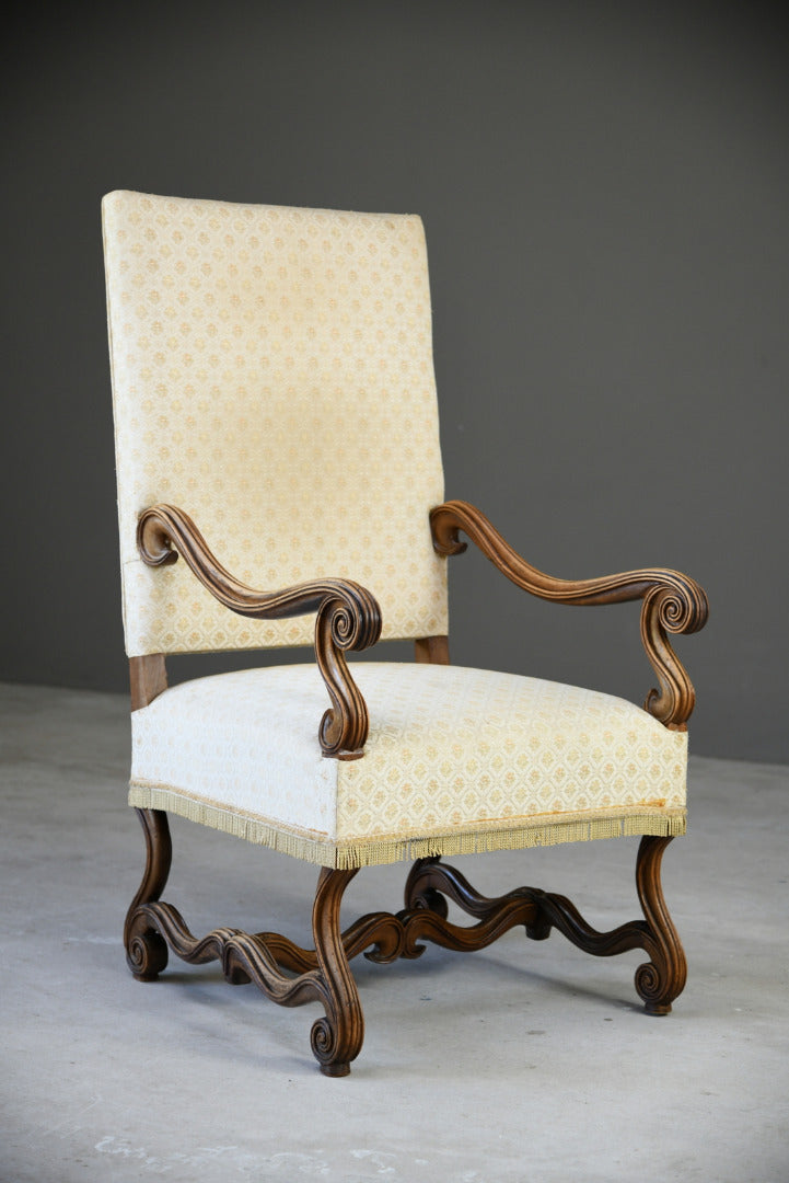 French Walnut Open Arm Chair