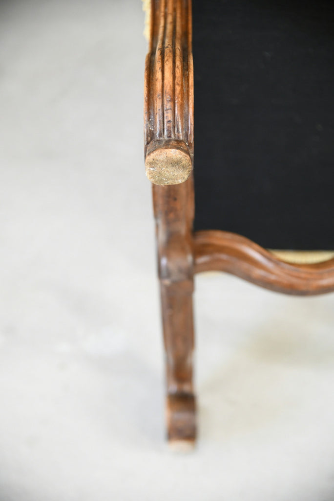 French Walnut Open Arm Chair
