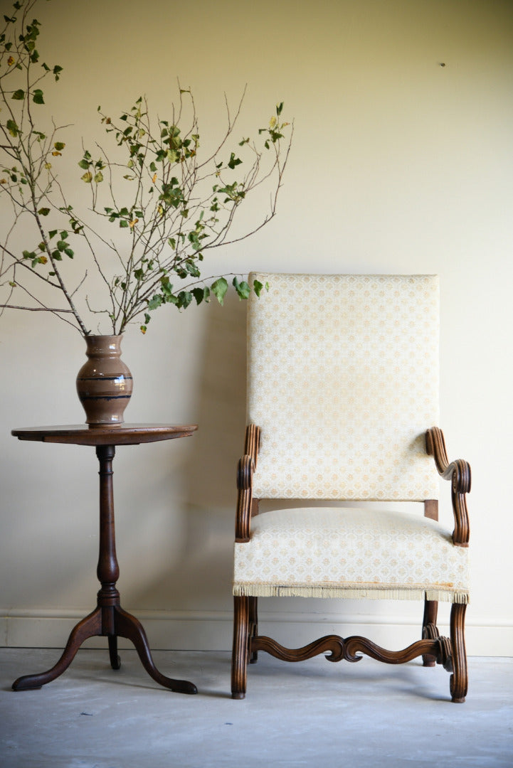 French Walnut Open Arm Chair