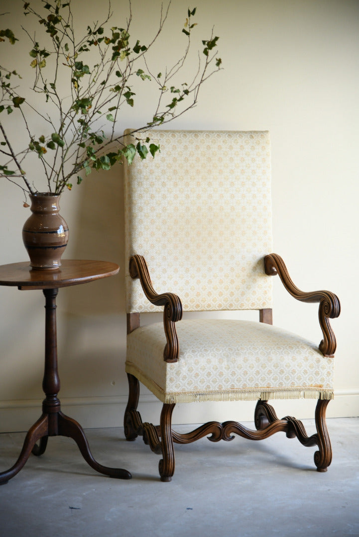 French Walnut Open Arm Chair