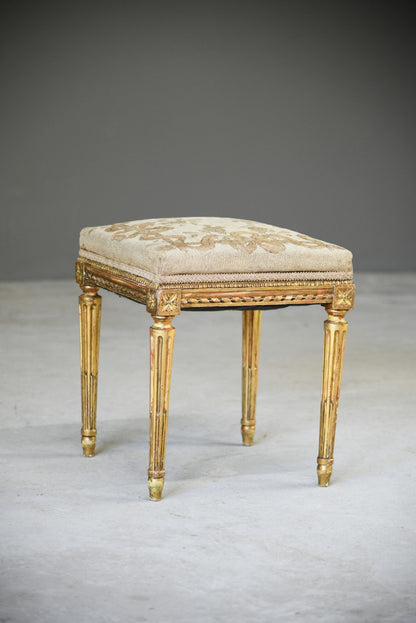 Square French Style Gilt Stool