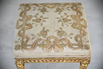 Square French Style Gilt Stool