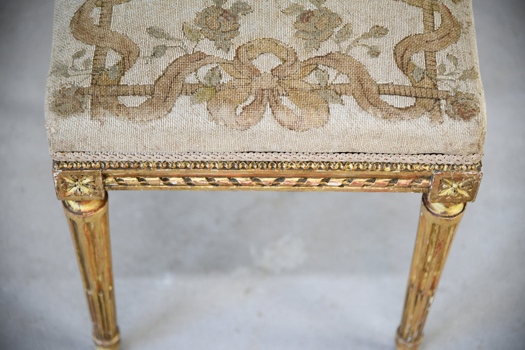 Square French Style Gilt Stool