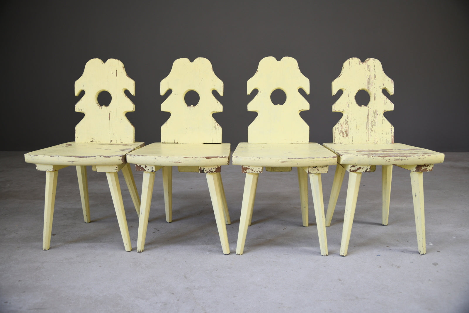 4 Yellow Alpine Chairs