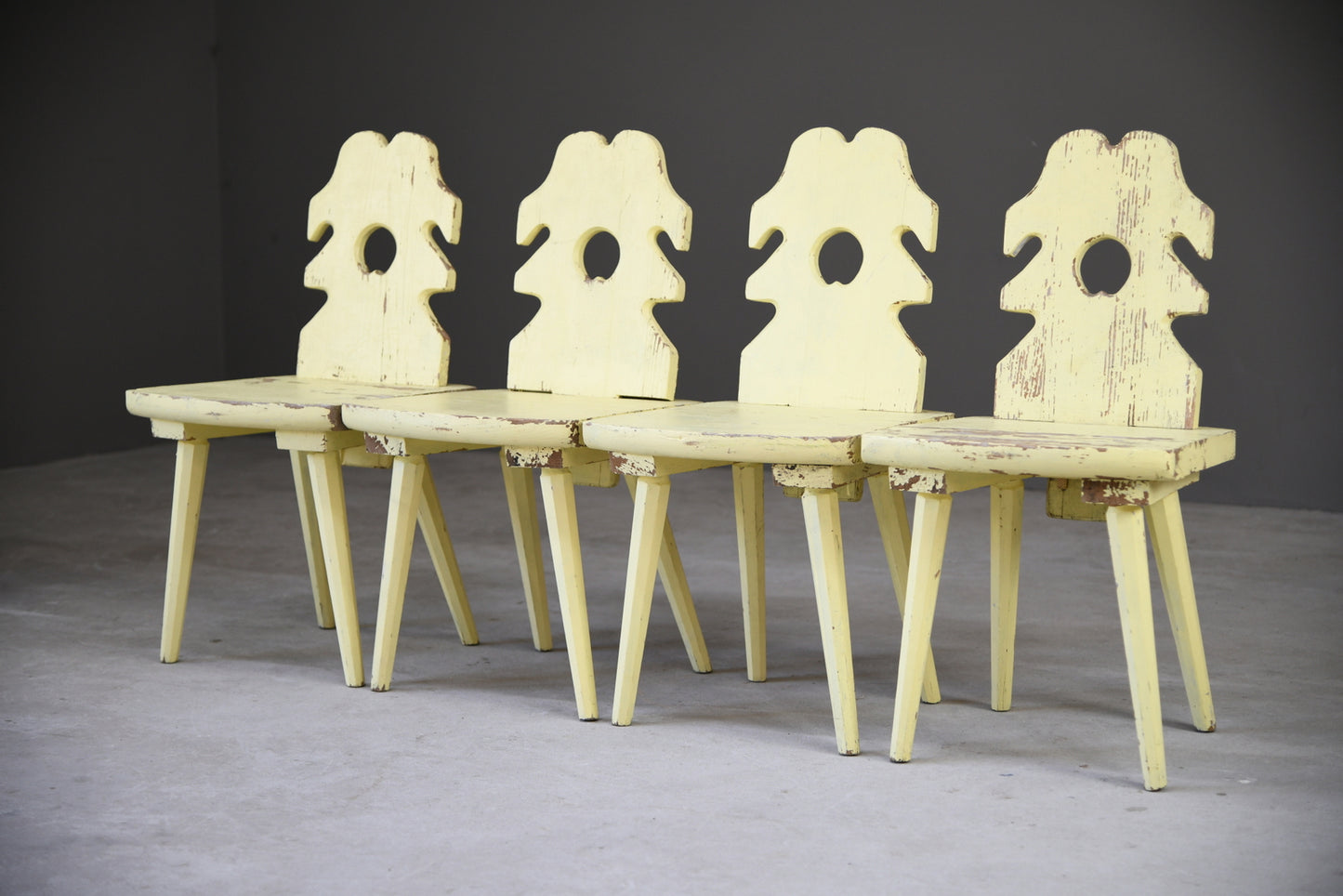 4 Yellow Alpine Chairs