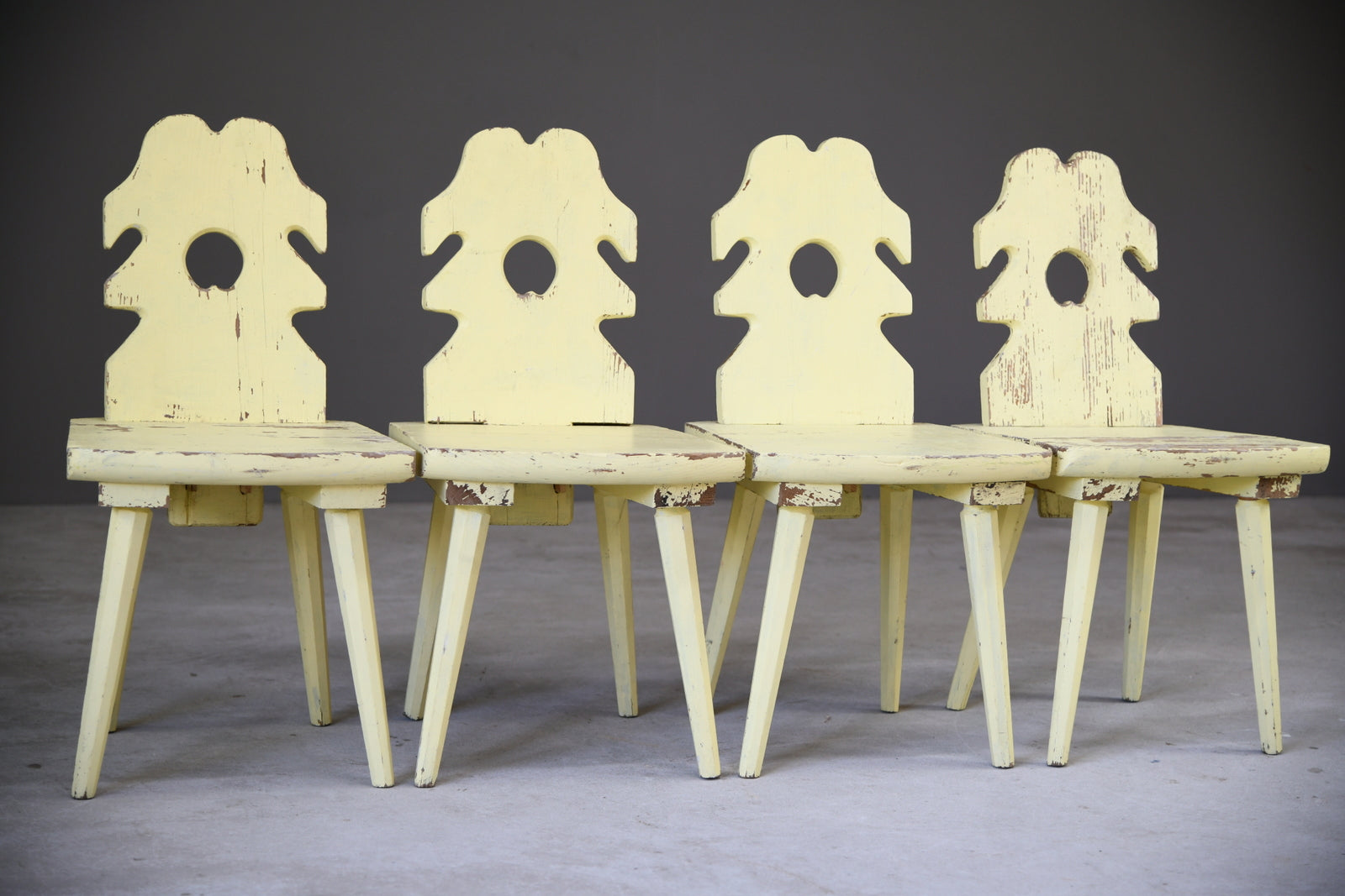 4 Yellow Alpine Chairs