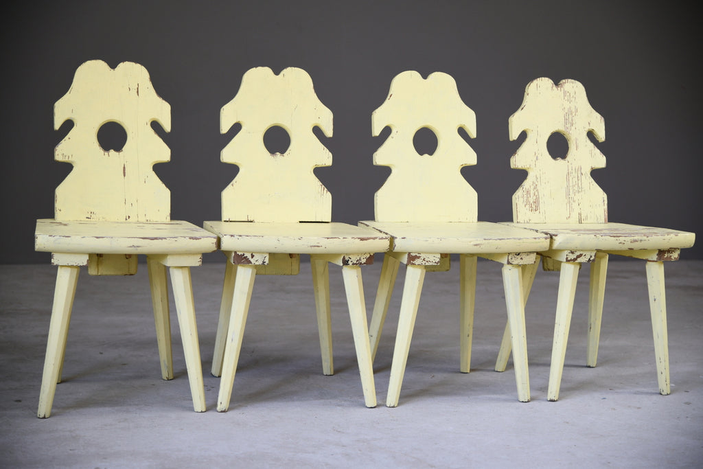 4 Yellow Alpine Chairs