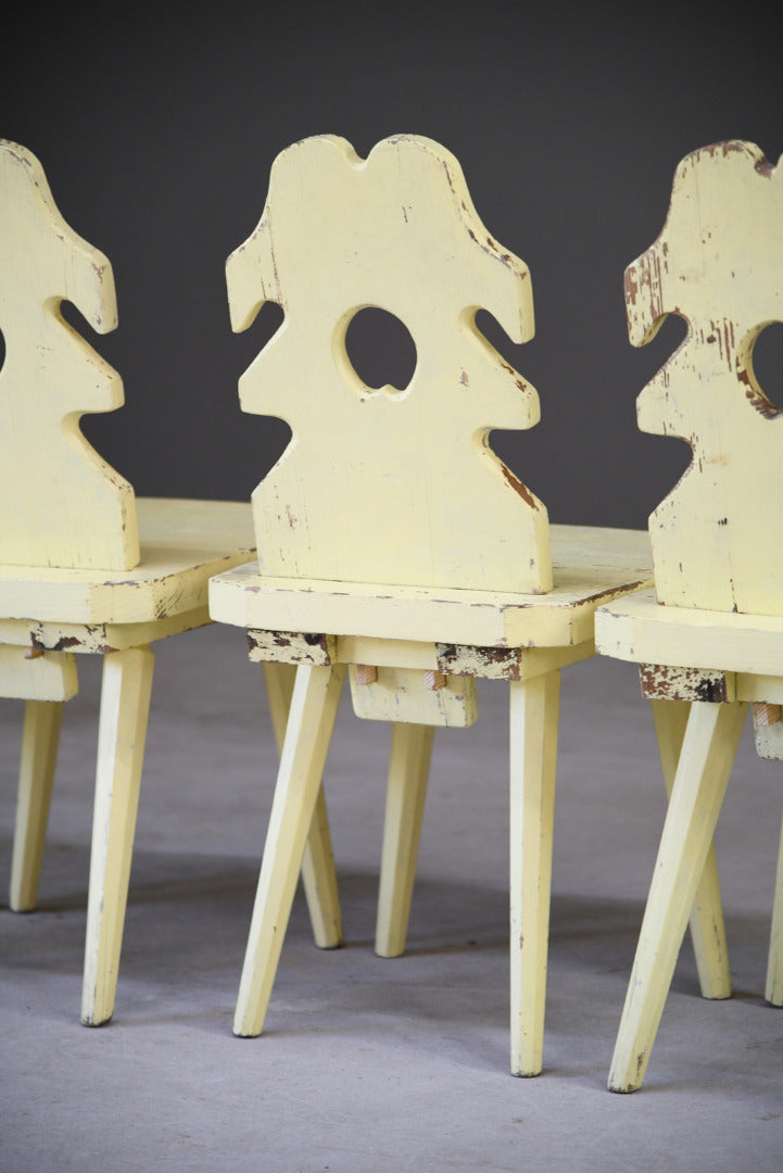 4 Yellow Alpine Chairs