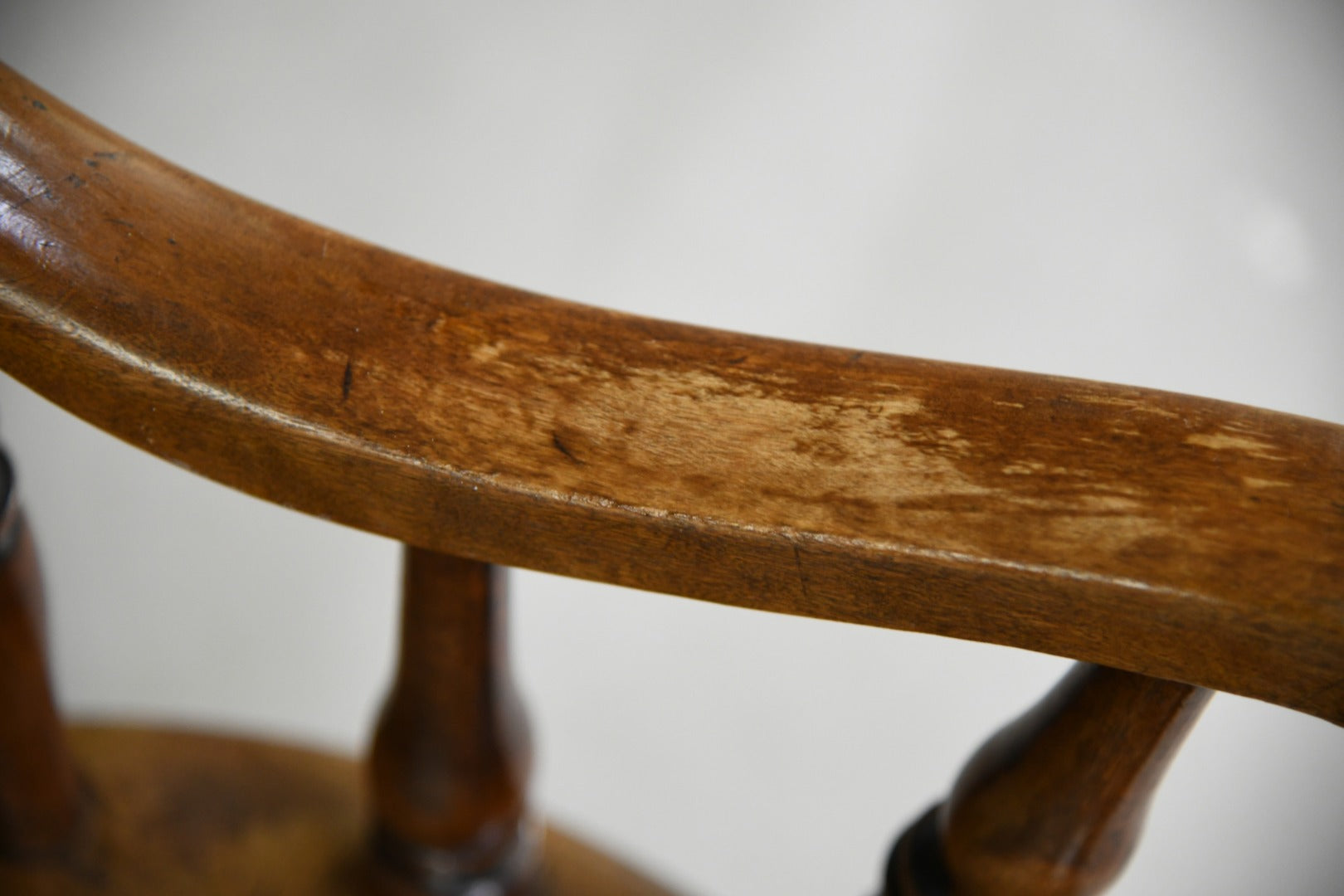 Antique Beech Spindle Back Penny Carver Chair