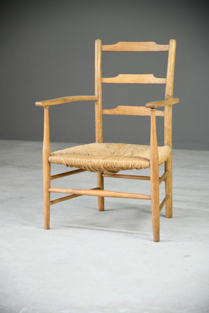 Arts & Crafts Rush Ladder Back Side Chair