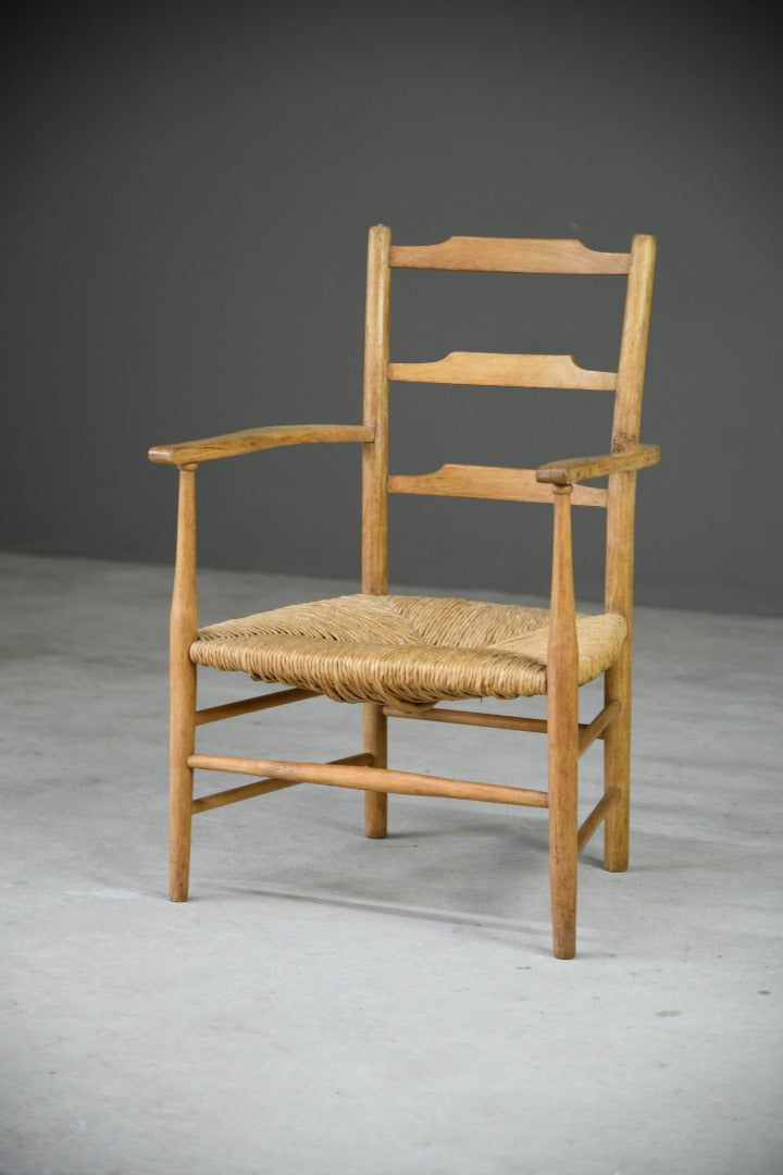 Arts & Crafts Rush Ladder Back Side Chair