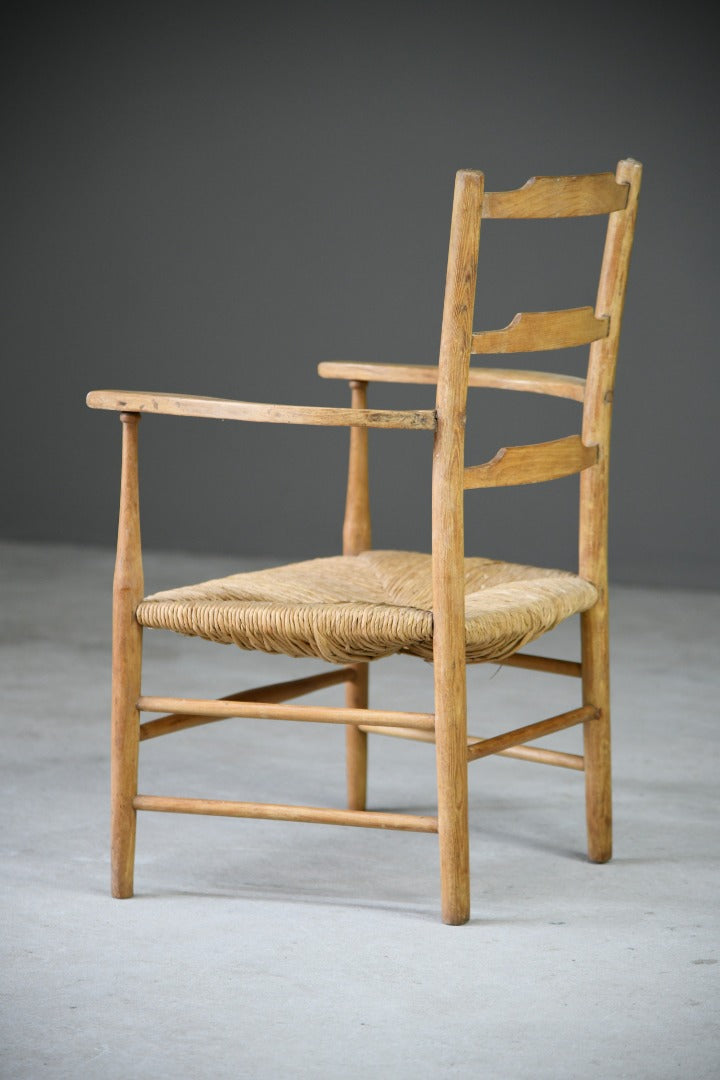 Arts & Crafts Rush Ladder Back Side Chair