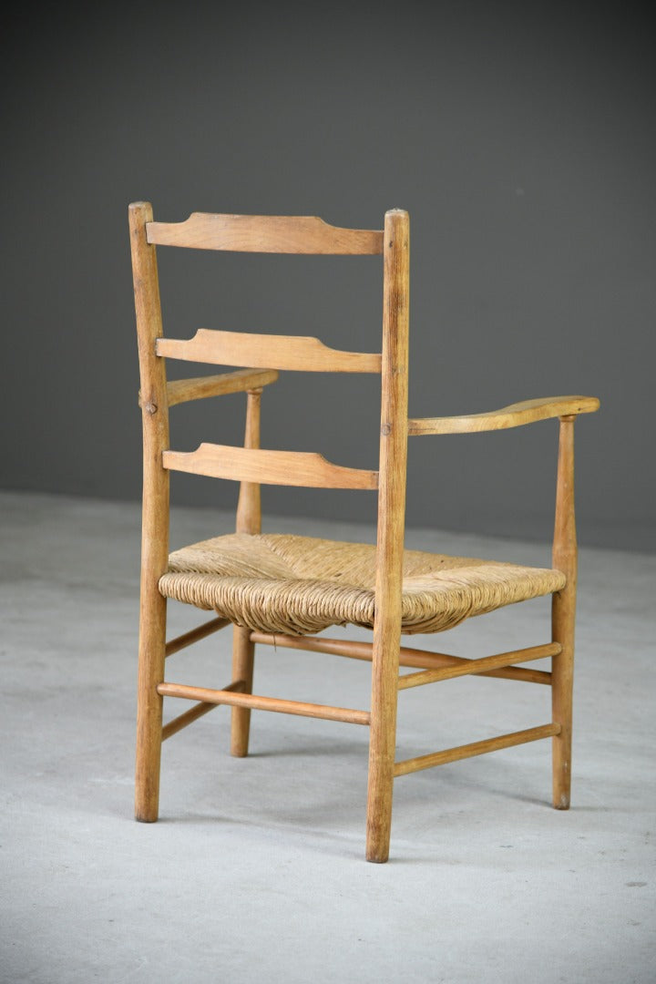 Arts & Crafts Rush Ladder Back Side Chair