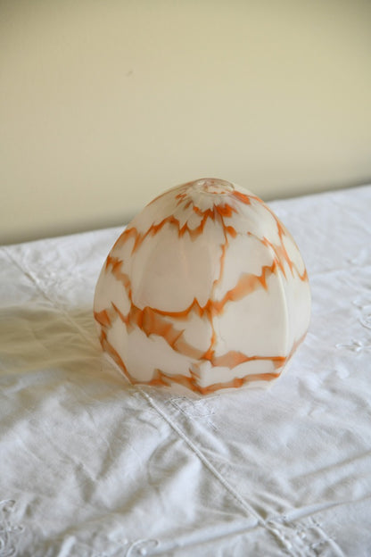 Vintage Deco White and Orange Glass Shade