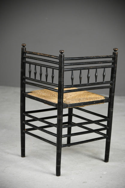 Arts & Crafts Ebonised Corner Chair