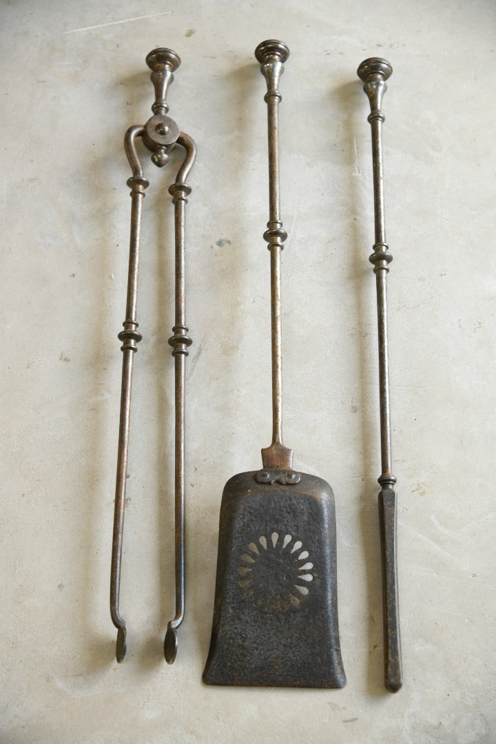 Antique Georgian Steel Fire Set