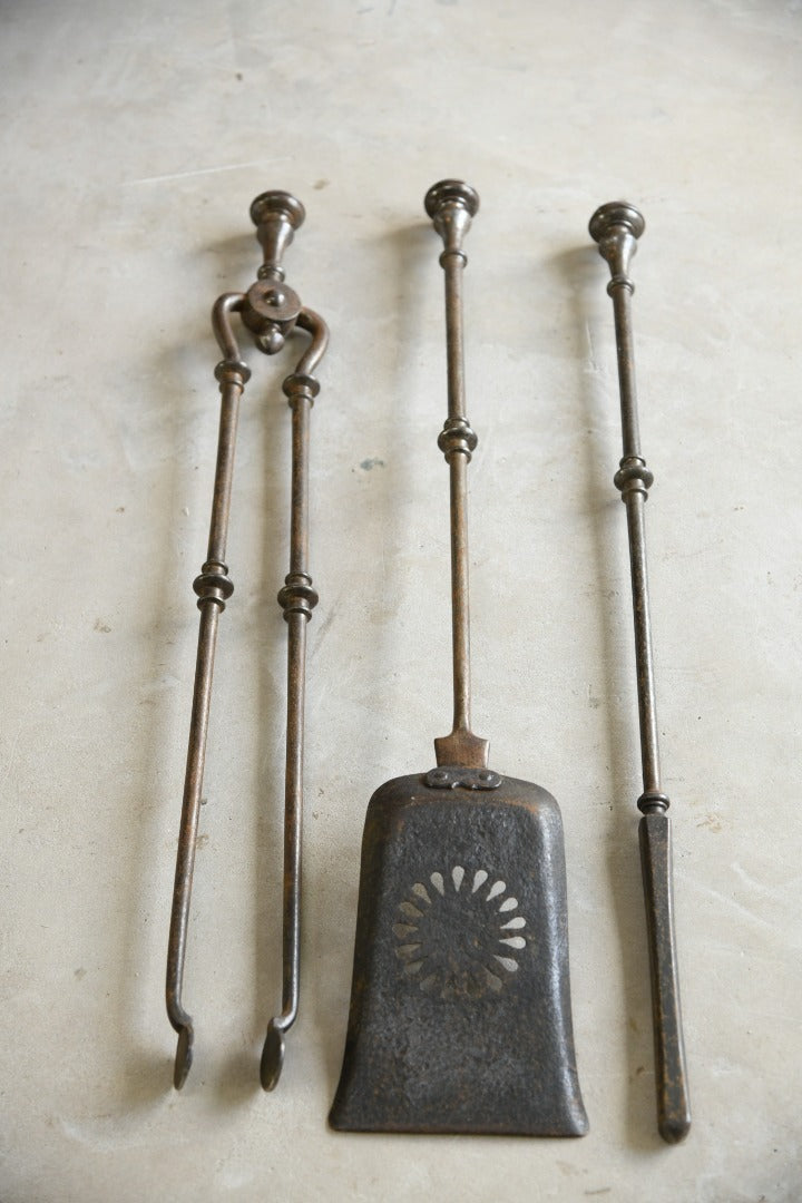 Antique Georgian Steel Fire Set