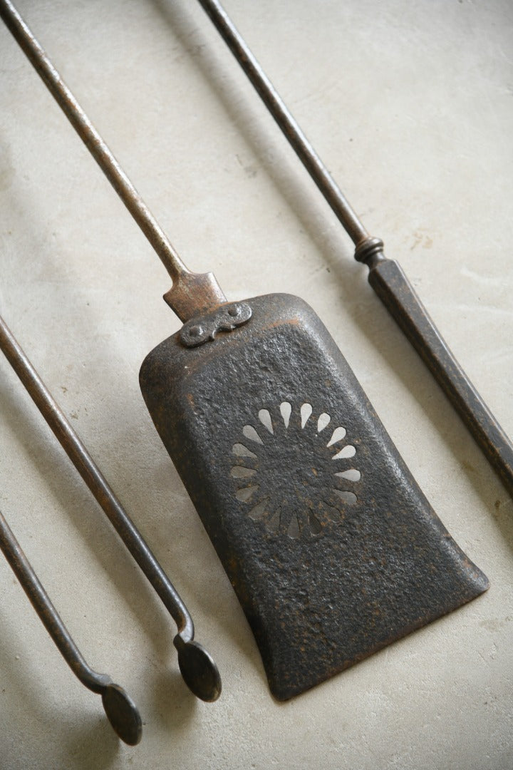 Antique Georgian Steel Fire Set