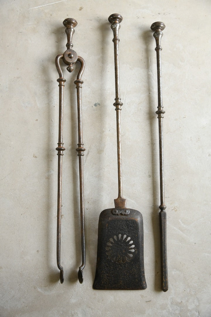 Antique Georgian Steel Fire Set