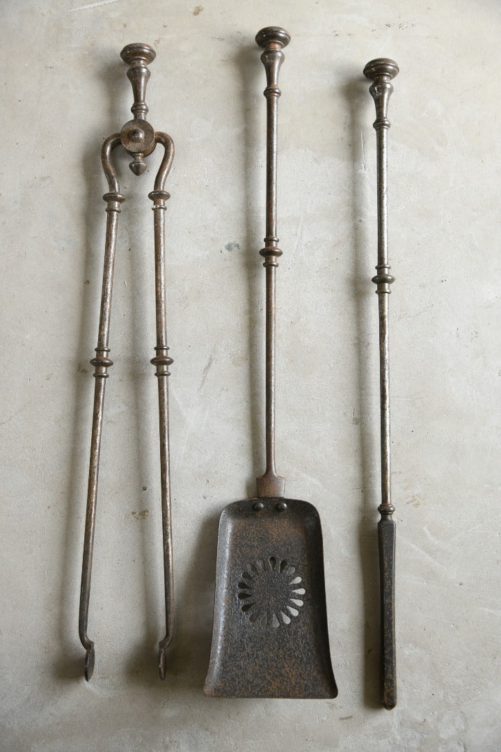 Antique Georgian Steel Fire Set