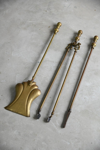 Brass Edwardian Fire Companion Set