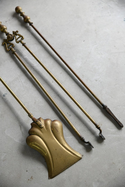 Brass Edwardian Fire Companion Set