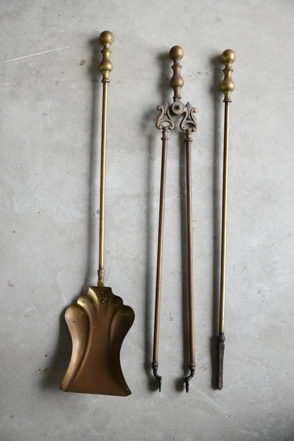 Brass Edwardian Fire Companion Set