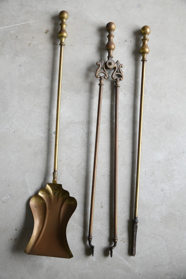 Brass Edwardian Fire Companion Set