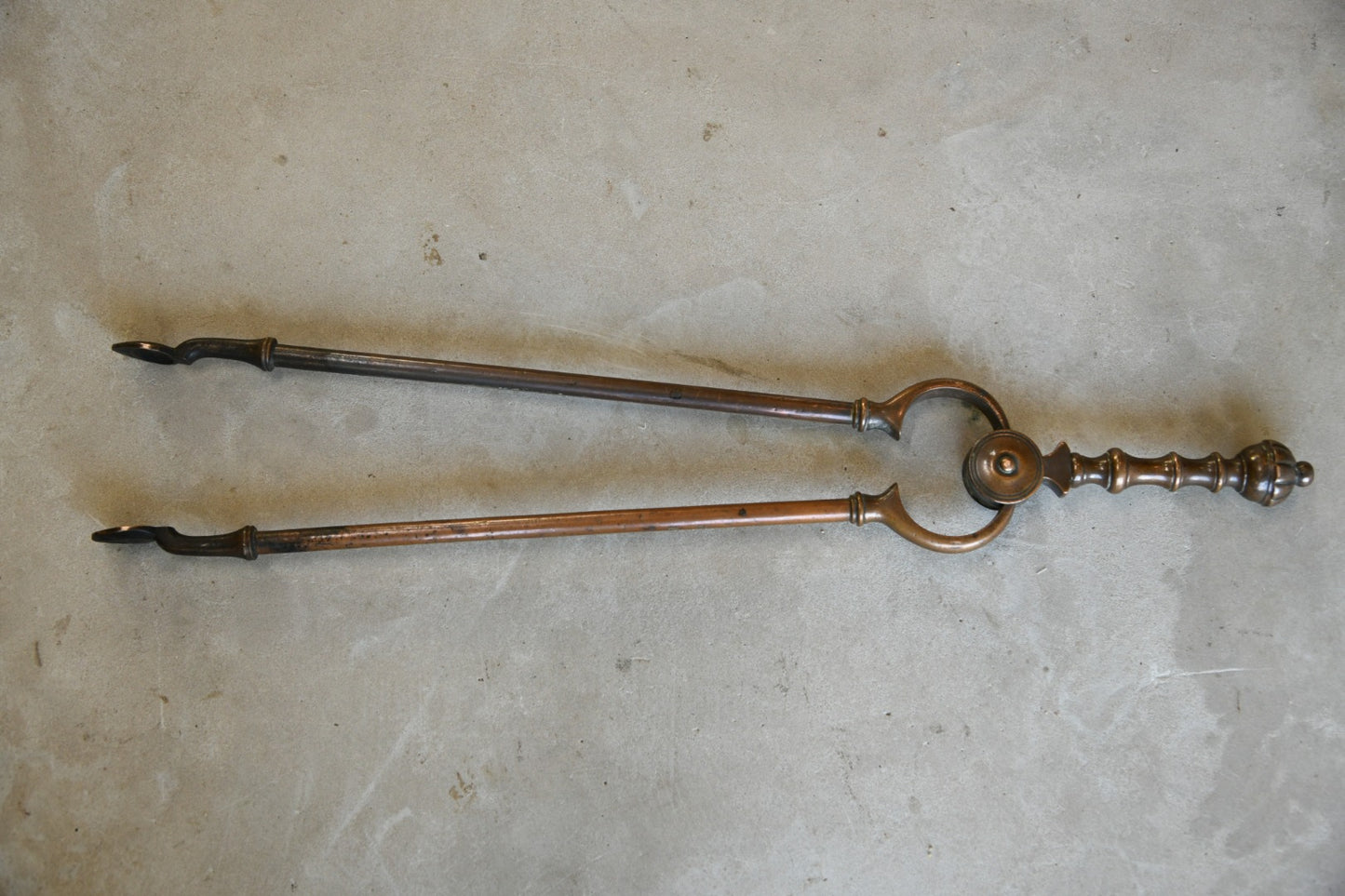 Antique Copper Large Fire Tongs