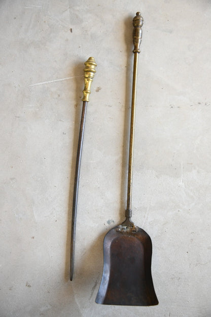 Brass Fire Poker and Shovel