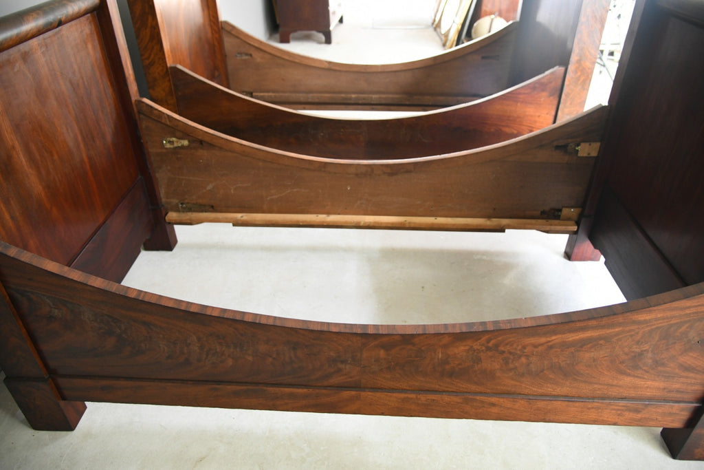 Pair Antique Single Mahogany French Beds