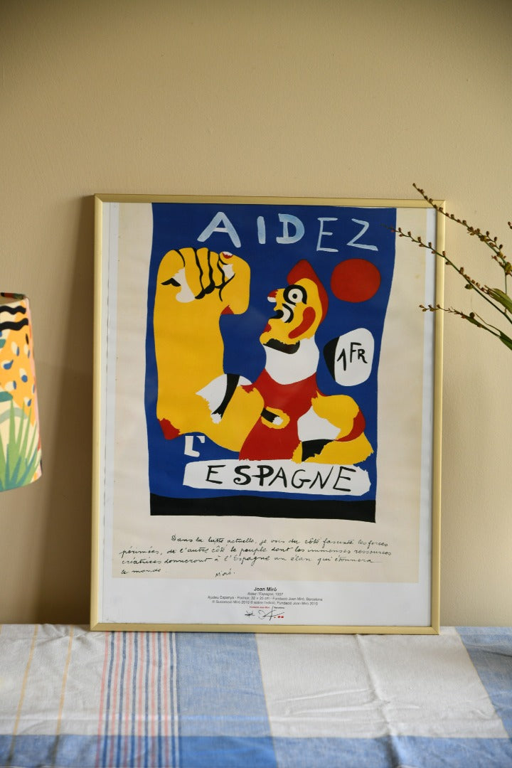 Joan Miro - Aidez l'Espagne Framed Poster