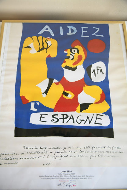 Joan Miro - Aidez l'Espagne Framed Poster