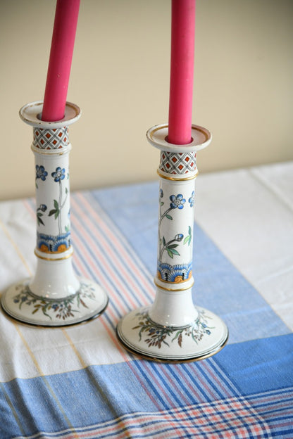 Pair Antique Victorian Minton Candlesticks